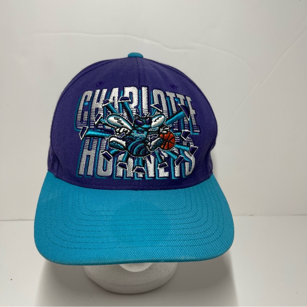 Charlotte Hornets Mitchell & Ness Snapback Hat Purple Teal NBA Hardwood Classics